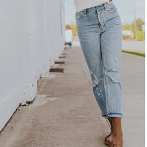 High waisted distressed ROOLEE denim